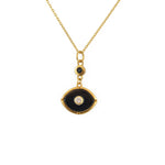 Collier doré oeil pierre et zircons - ONYX NOIRE