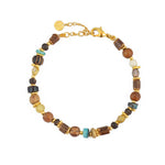 Bracelet pierres naturelles et disques dorés - BOIX &