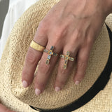 Bague croix dorée à l’or fin 18k - Bagues