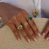 Bague étoile de david dorée à l’or fin 18k - Bagues