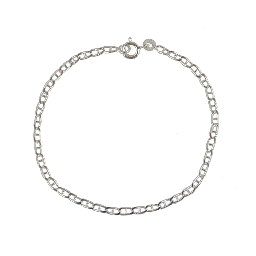 Bracelet de cheville argent 925 maille marine