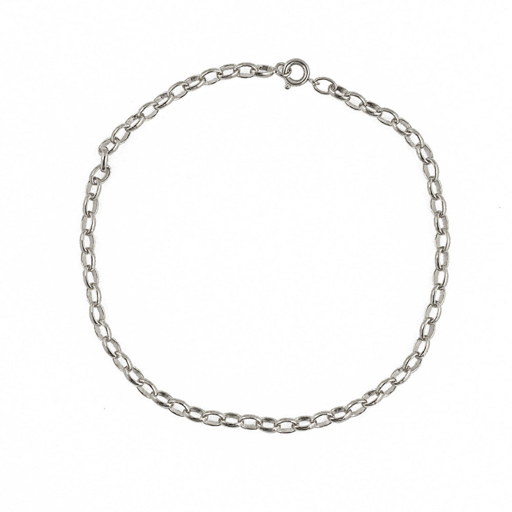Bracelet de cheville argent 925 Jaseron oval