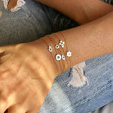 Bracelet doré oeil porte bonheur en nacre