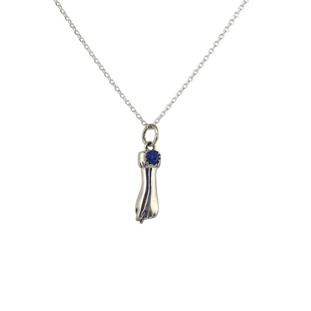 Luckyteam bijoux femme argent 925 collier mano figa lapis lazulis