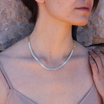 Collier doré maille plate miroir