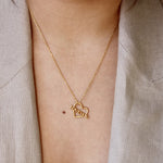 Collier doré coeur I love you