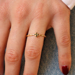 Bague dorée martelée et zircons - 50 / ZIRCONS NOIRS