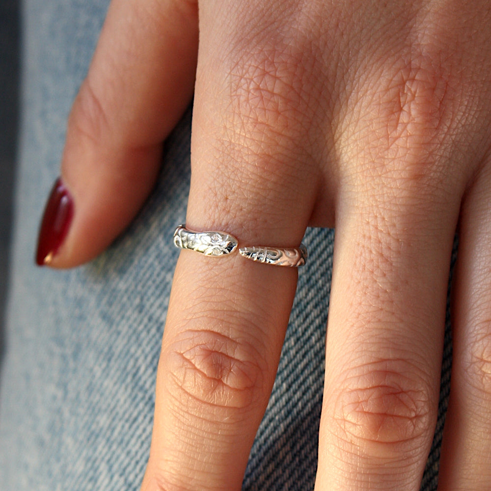 Bague serpent ouverte en argent 925 - Bagues