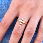 Bague croix dorée à l’or fin 18k - Bagues