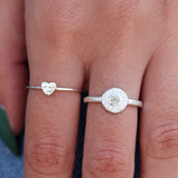 Bague coeur martelé en argent 925 - Bagues