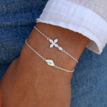 Bracelet argent 925 croix fleur et zircons