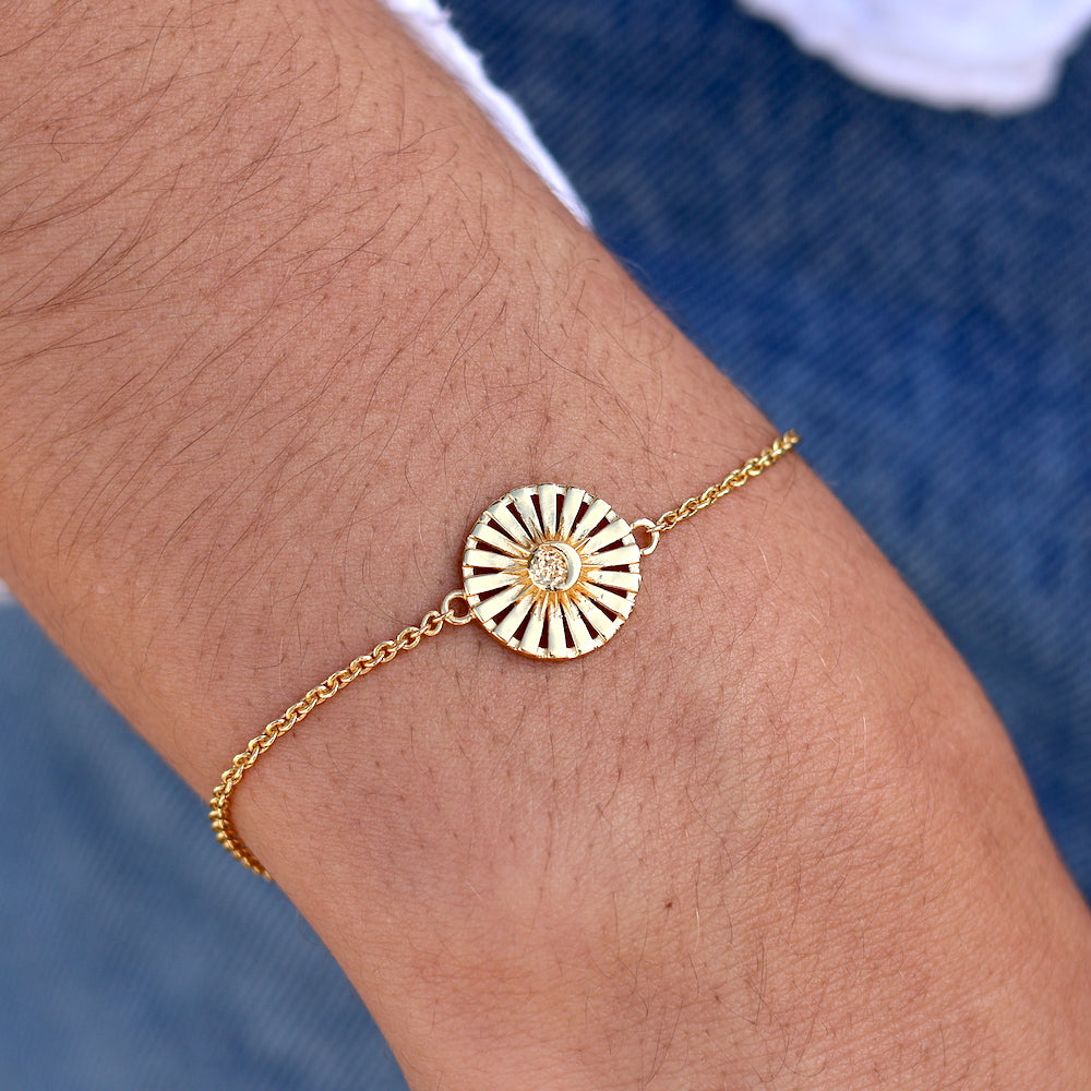 Bracelet doré médaille astres