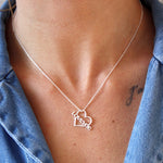 Collier argent 925 coeur I love you