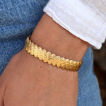 Jonc XXL doré torsadé et martelé