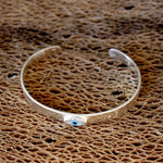 Jonc martelé argent 925 et oeil porte bonheur