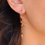 Mini créoles dorées chaine et pierres