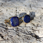 Bague dorée pierre ronde 4 griffes