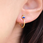 Mini créoles dorées pierre et zircon - LAPIS