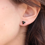 Boucles dorées trio de pierres - ONYX NOIRE - Boucles