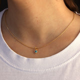 Collier doré talisman oeil nacre - PETIT ROND