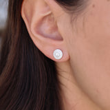 Boucles argent 925 rond et zircons - Boucles d’oreilles