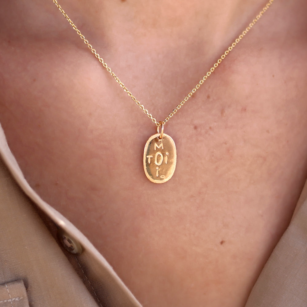 Collier doré médaille toi moi et oeil - Colliers