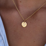 Collier doré médaille ronde sister & coeur - Colliers