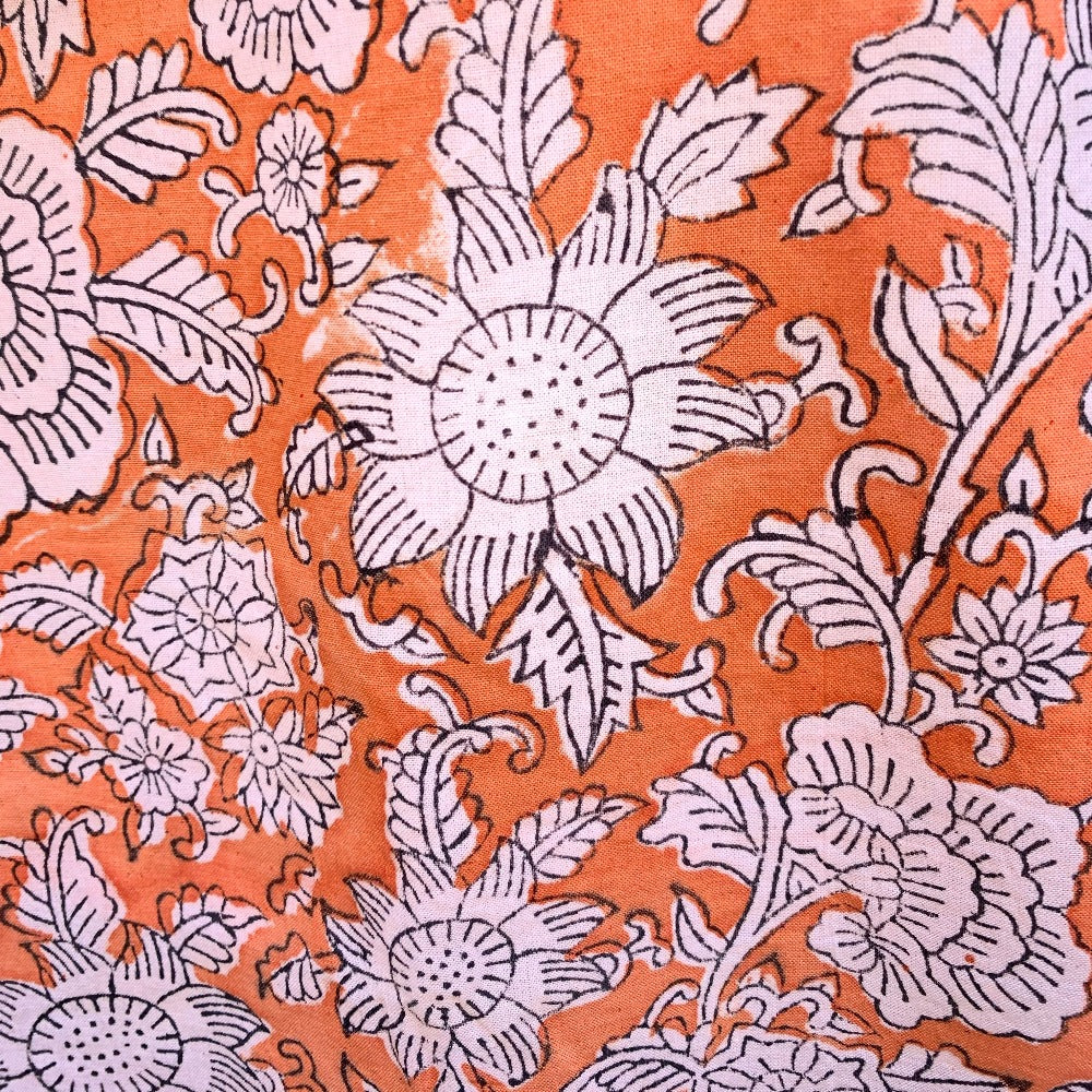 Tote bag Abricot & fleurs blanches - Sacs à main