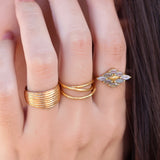 Gold ring textured rings