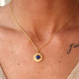 Collier doré médaille étoile pierre et zircons - LAPIS