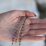 Bracelet doré labradorite et quartz rose