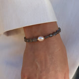 Bracelet pierre labradorite et perle