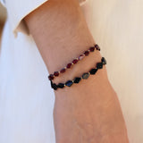 Bracelet doré Grenat en losange avec petites boules dorées