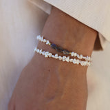 Bracelet perles de culture et labradorite