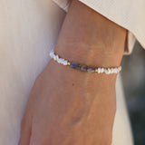 Bracelet perles de culture et labradorite