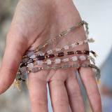 Bracelet doré pierre en labradorite et tourmaline