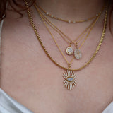 Gold English mesh necklace