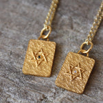 Collier doré etoile de david et zircon