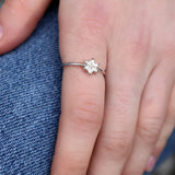 Bague argent petite étoile de David et zircons