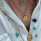 Collier doré et médaille gravée arbre de vie 42 cm