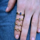 Bague gipsy dorée multi pierre
