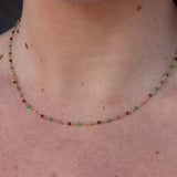 Collier doré Santa Maria en Onyx Verte Grenat et Tourmaline