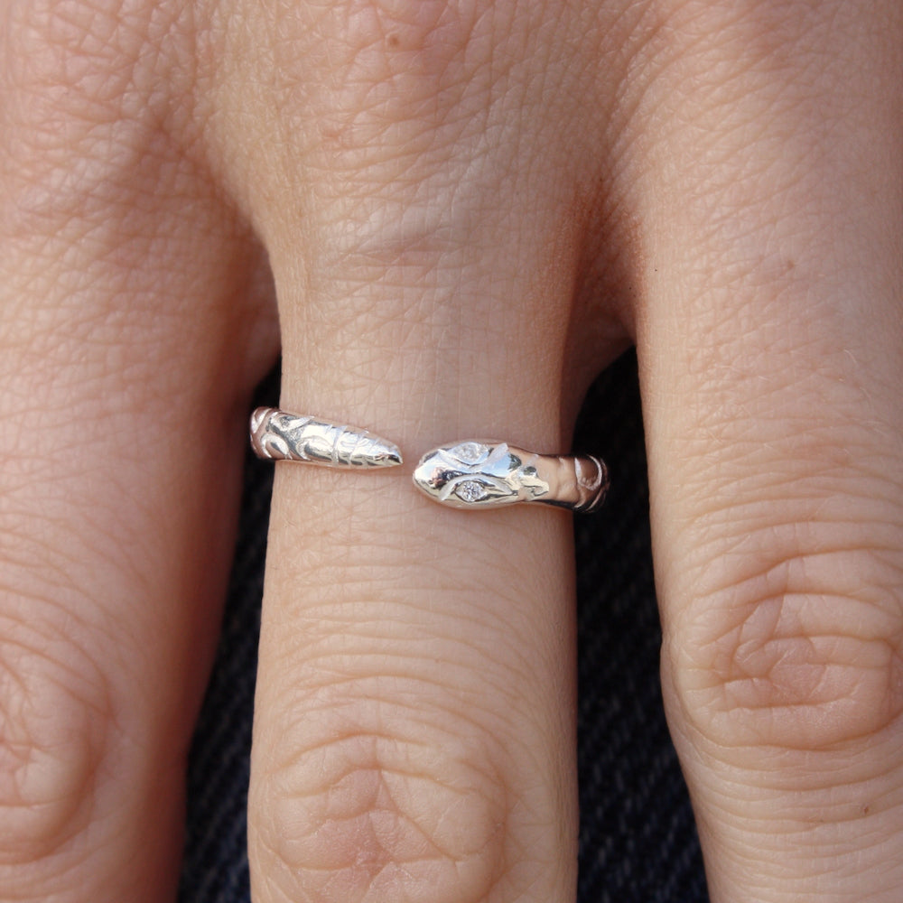 Bague serpent ouverte en argent 925 - 50 - Bagues