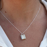 Collier argent 925 et boite porte bonheur