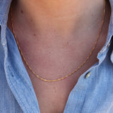 Collier doré maille singapour torsadée