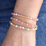 Bracelet pierres facettées et disques dorées