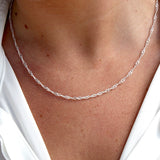 Collier argent maille singapour