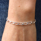 Bracelet argent maille cheval 4 faces