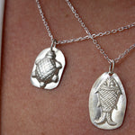 Collier argent 925 pendentif mate poisson estampillé