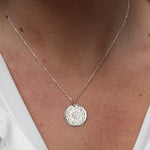 Collier argent 925 et médaille fleur estampillée